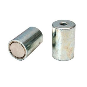 Neodym stangmagneter i stÃ¥lkappe / indvendigt gevind